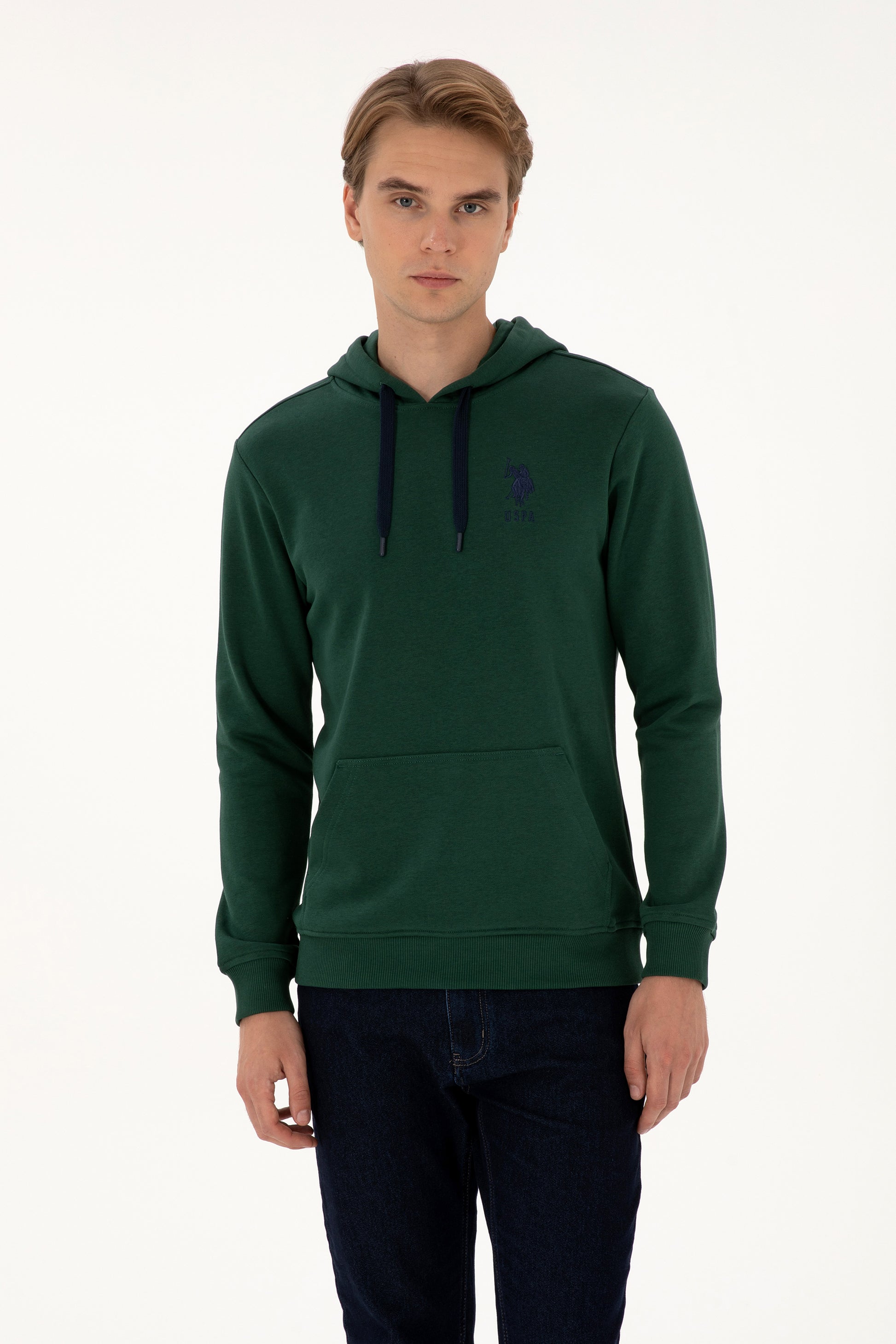 Men's Dark Green Basic Sweatshirt