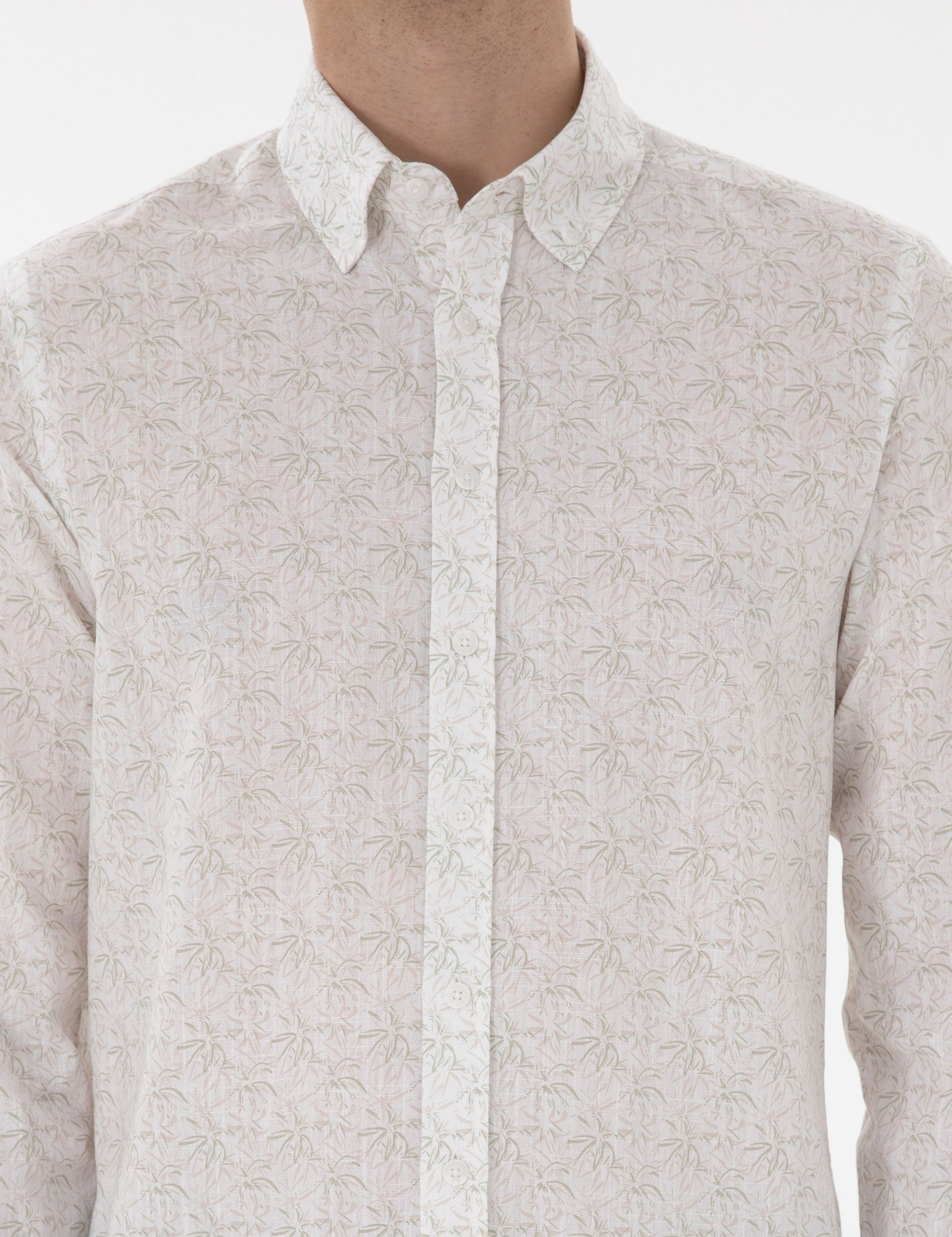 Khaki Slim Fit Long Sleeve Shirt