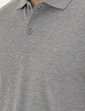 Grey Melange Slim Fit Basic Sweatshirt