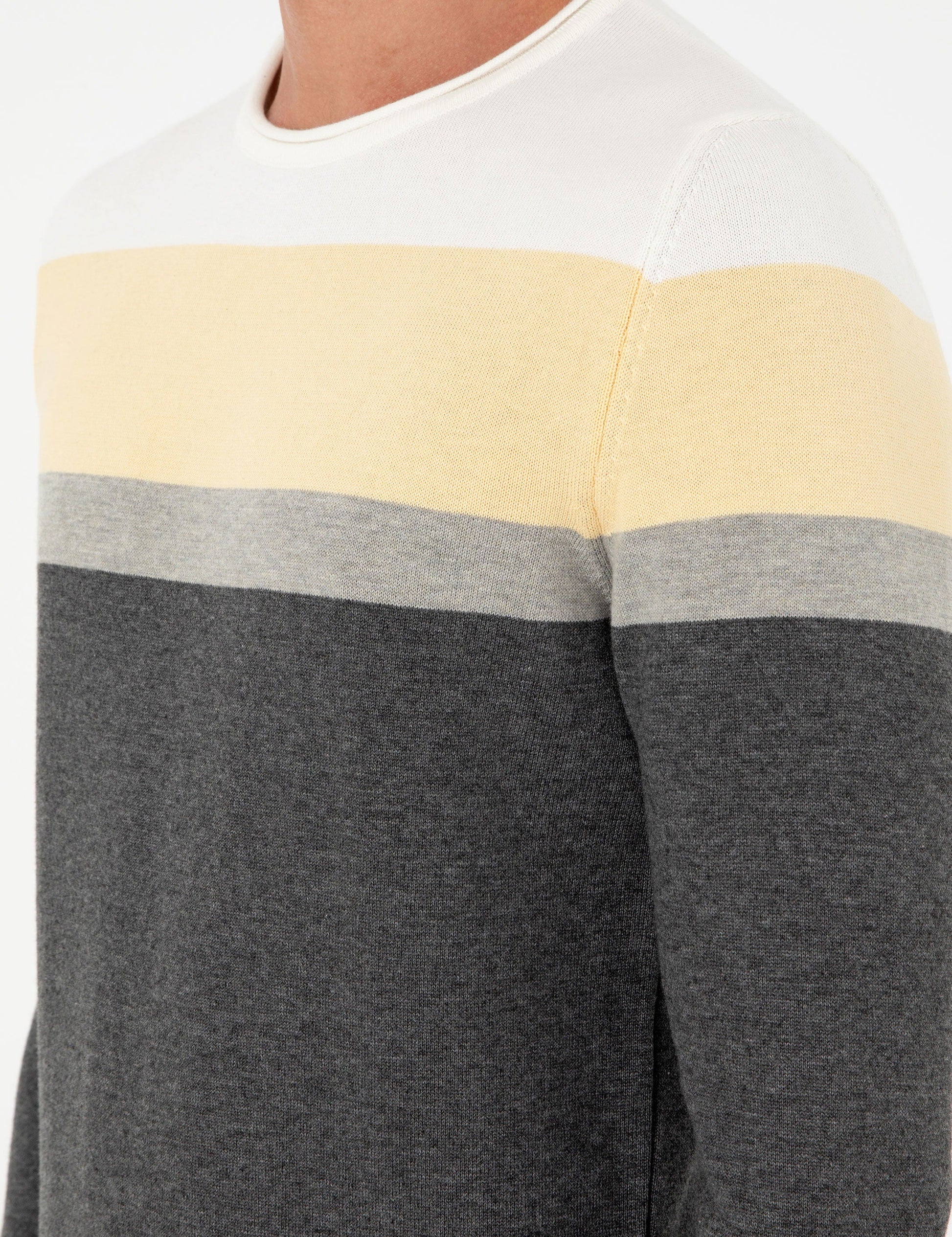 Light Grey Melange Slim Fit Sweater