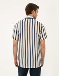 Beige Slim Fit Knitted Shirt