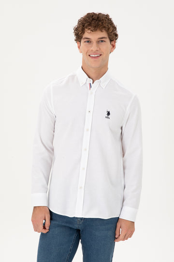 Men's White Long Sleeve Shirt