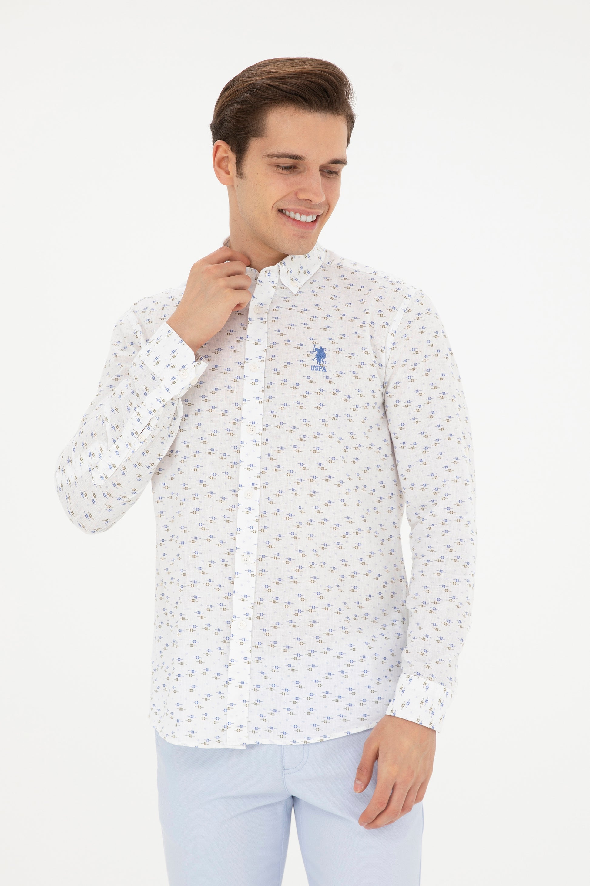 Men's Light Blue Long Sleeve Shirt