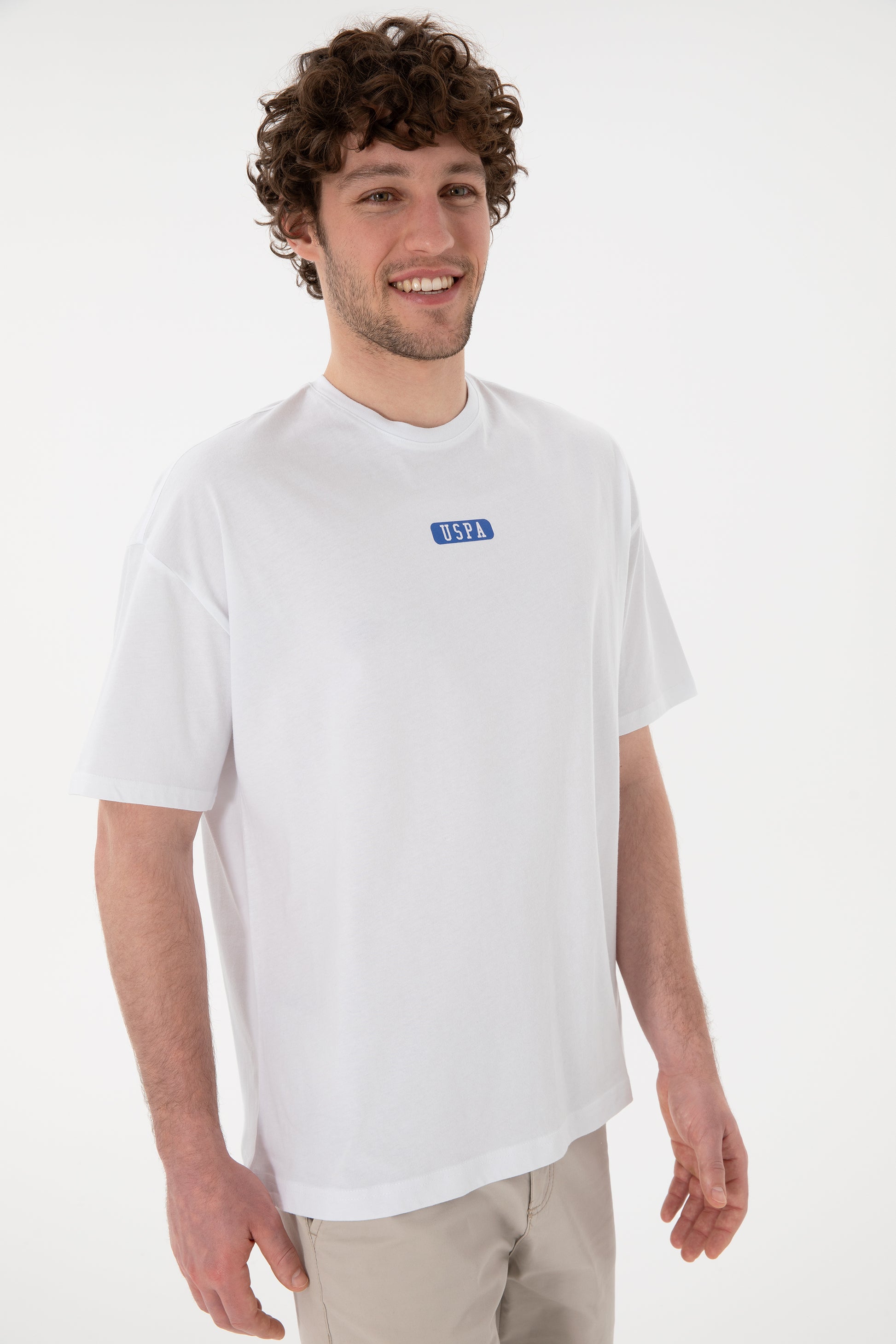 Men's Oversize Fit Crew Neck White T-Shirt