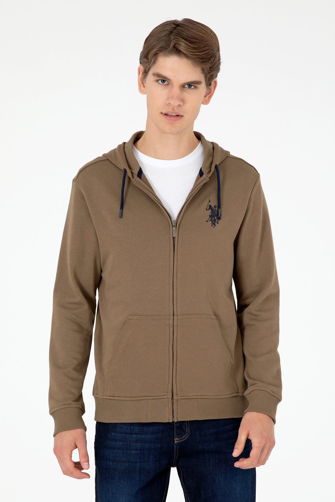 Men's Khaki Knitted Cardigan