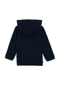 Baby Girl Navy Zipper Basic Sweatshirt