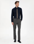 Navy Blue Regular Fit Long Sleeve Basic Shirt