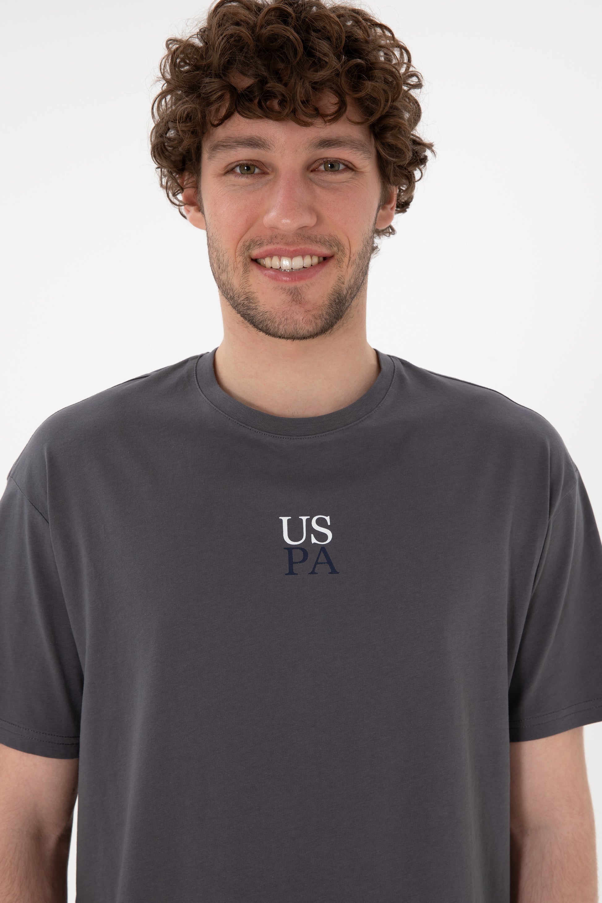 Men's Comfort Fit Crew Neck Anthracite T-Shirt