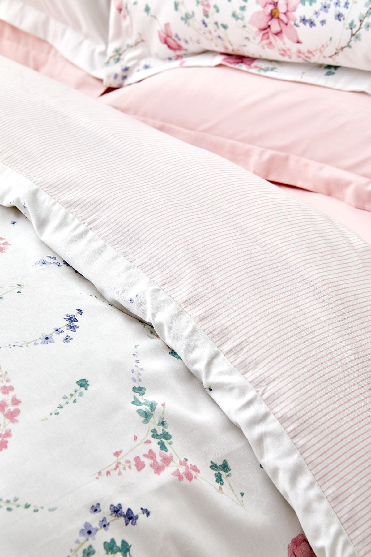 Dalila Pink 100% Cotton Double Size Duvet Cover Set