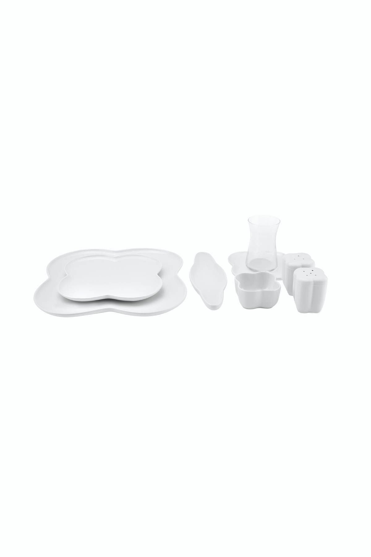 Clover 28 Pieces 6 Person Porcelain Breakfast/Serving Set