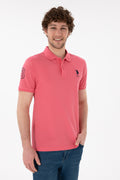 Men's Slim Fit Polo Neck Pink Basic T-Shirt