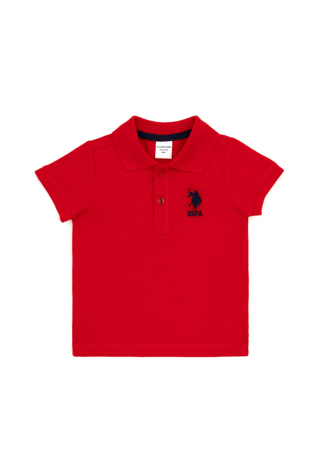 Boy Baby Red Basic Polo Neck T-Shirt