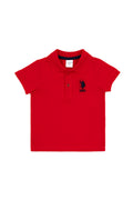Boy Baby Red Basic Polo Neck T-Shirt