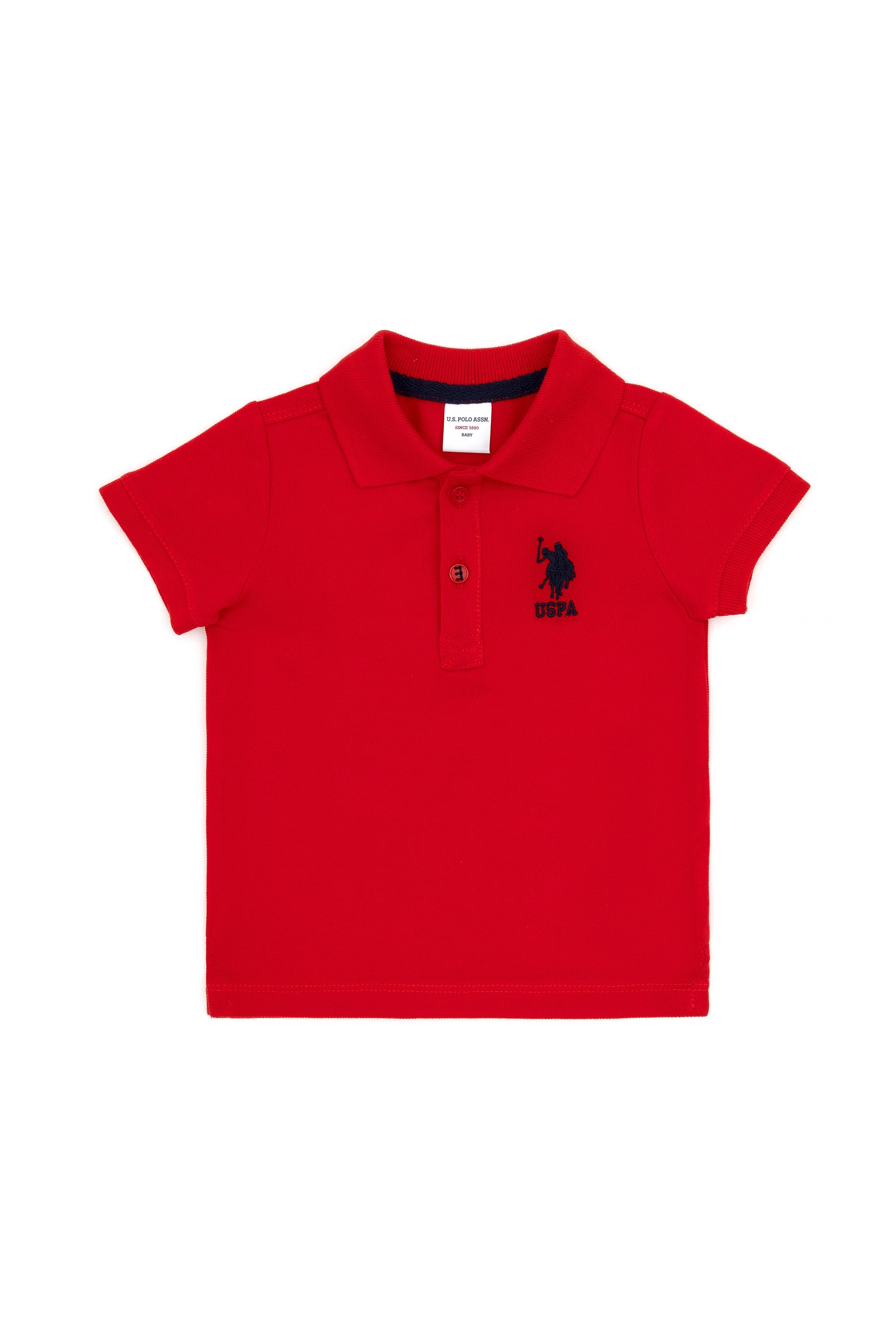 Boy Baby Red Basic Polo Neck T-Shirt