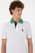 Men's Regular Fit Polo Neck White T-Shirt