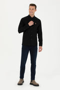 Men's Black Long Sleeve Basic Shirt