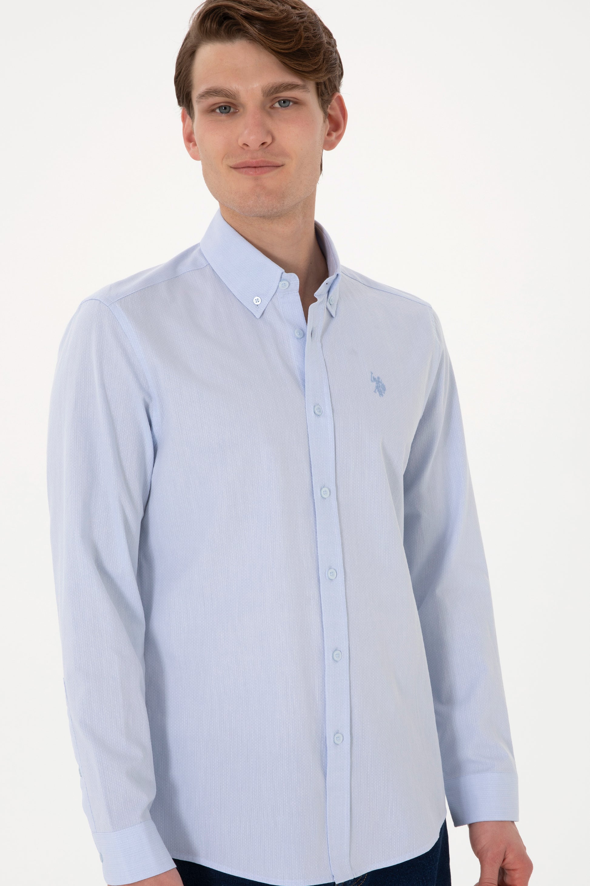 Men's Light Blue Long Sleeve Shirt