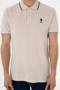 Men's Regular Fit Polo Neck Stone Basic T-Shirt