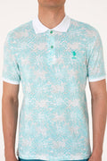 Men's Regular Fit Polo Neck Mint T-Shirt