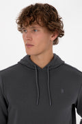 Erkek Regular Fit Kapişonlu Grı Basic Sweatshirt