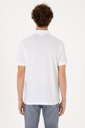 Men's Regular Fit Polo Neck White T-Shirt