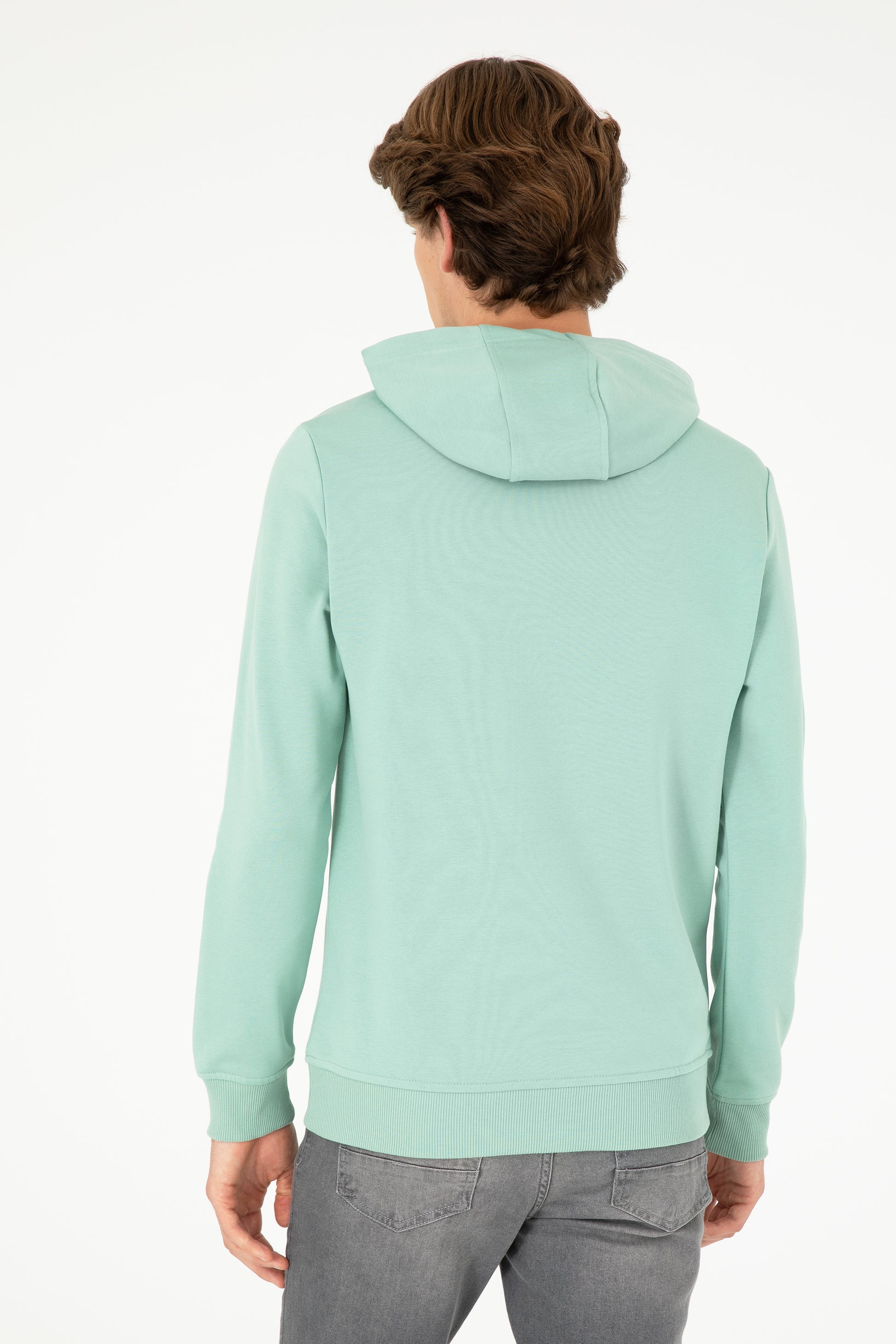 Men's Water Green Basic Sweatshirt