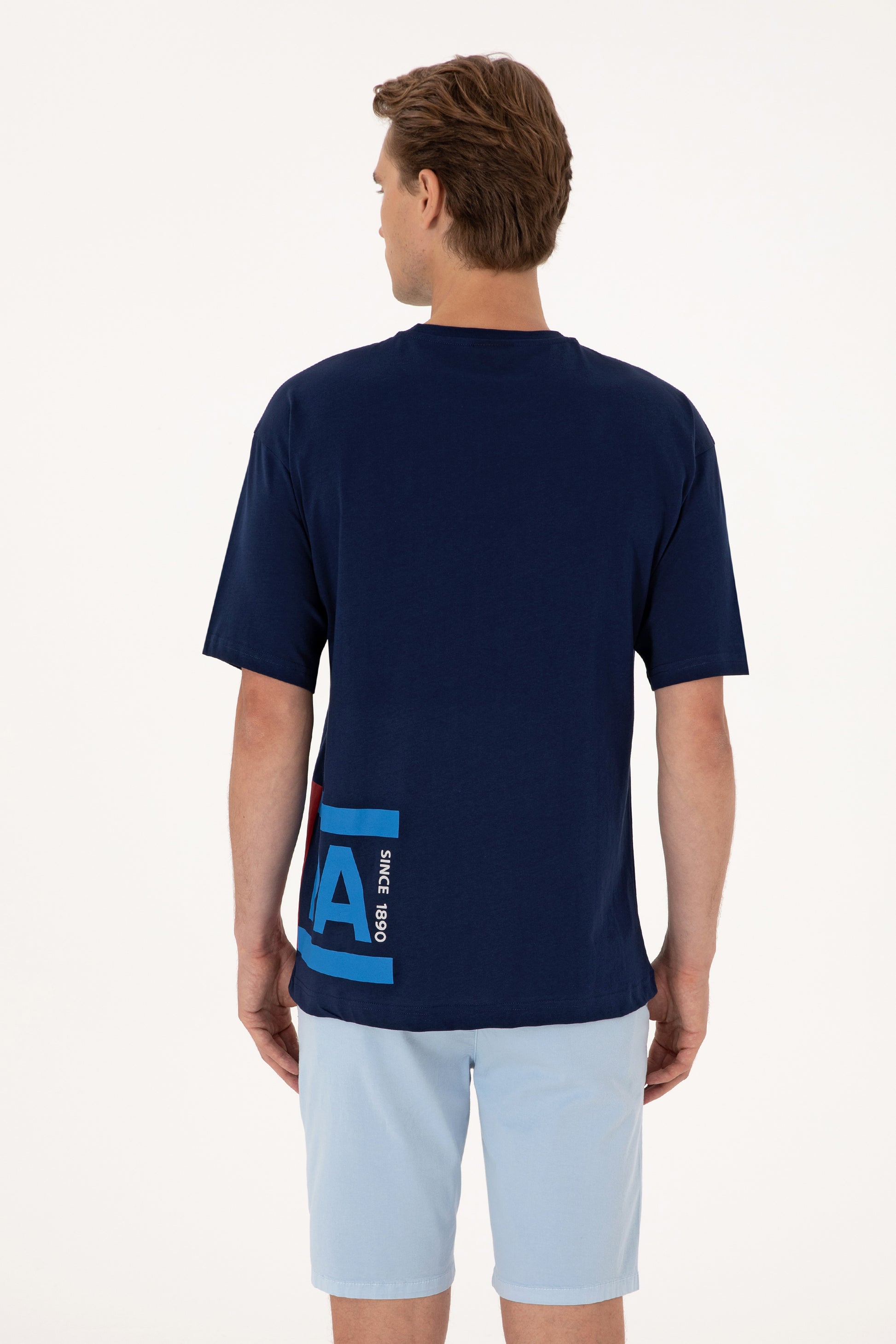 Men's Comfort Fit Crew Neck Navy T-Shirt