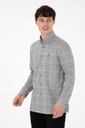 Men's Grey Long Sleeve Shirt