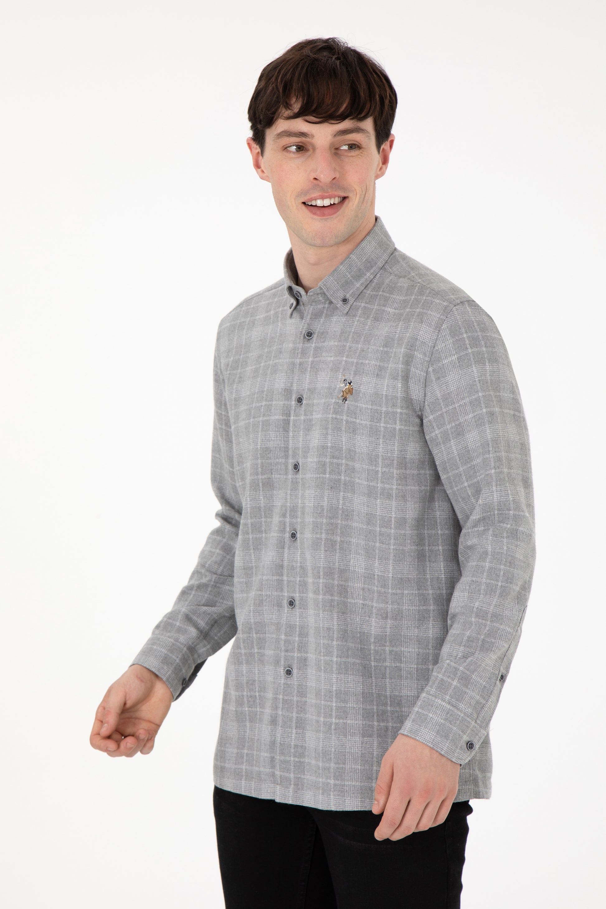 Men's Grey Long Sleeve Shirt