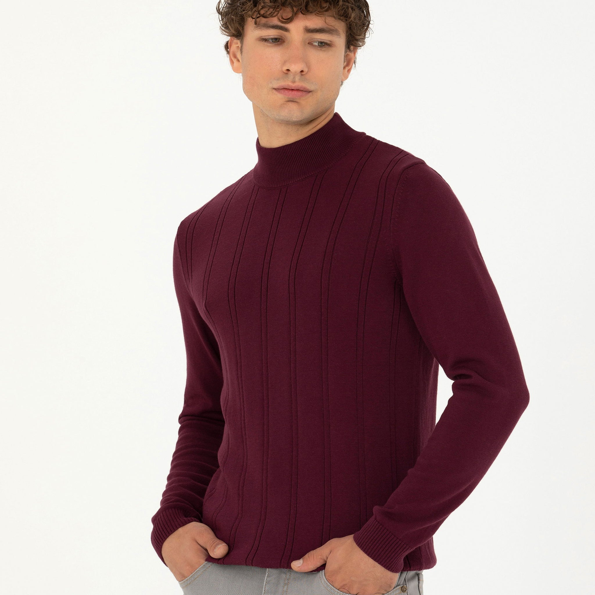 Burgundy Slim Fit Sweater