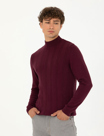 Burgundy Slim Fit Sweater