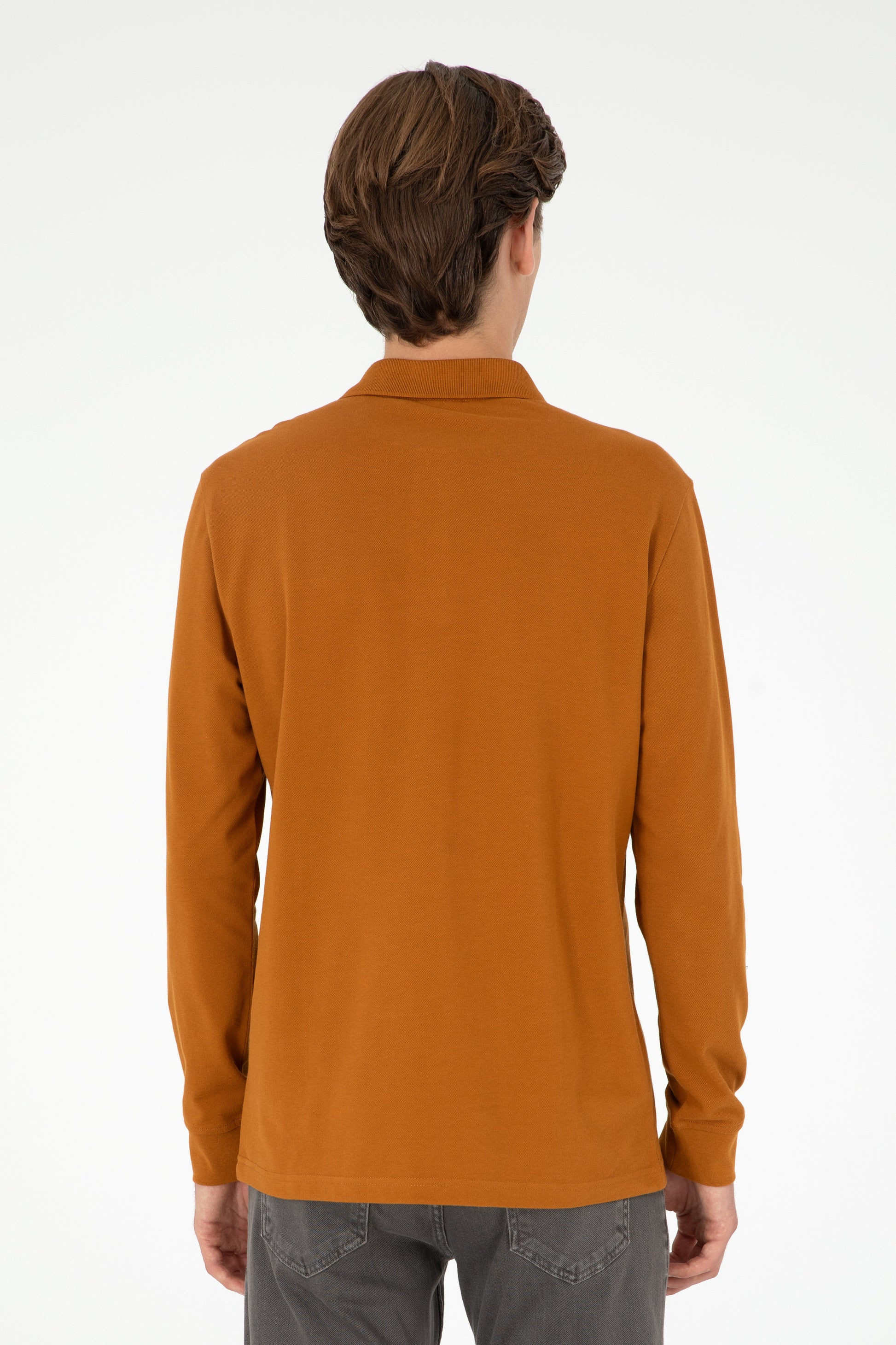 Men's Regular Fit Polo Neck Coconut Basic Sweatshirt