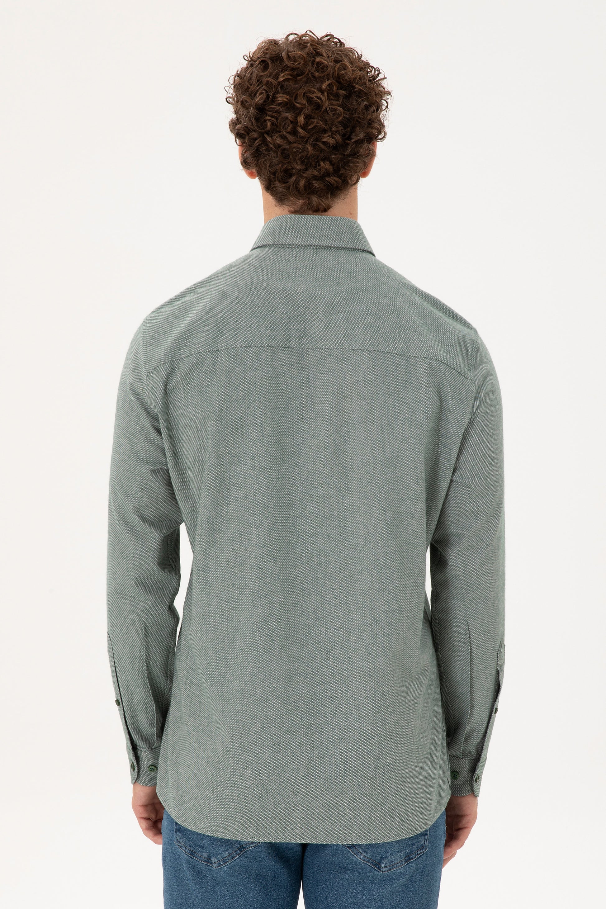 Men's Dark Green Long Sleeve Shirt