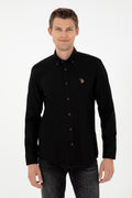 Men's Black Long Sleeve Basic Shirt