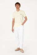 Men's Slim Fit Polo Neck Lemon Basic T-Shirt