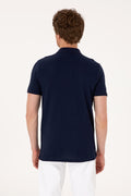 Men's Regular Fit Polo Neck Navy T-Shirt