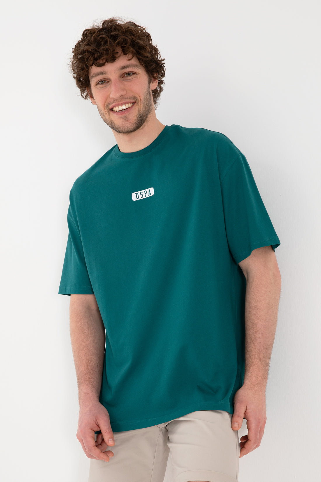 Men's Oversize Fit Crew Neck Dark Green T-shirt