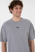 Men's Comfort Fit Crew Neck Grey Melange T-Shirt
