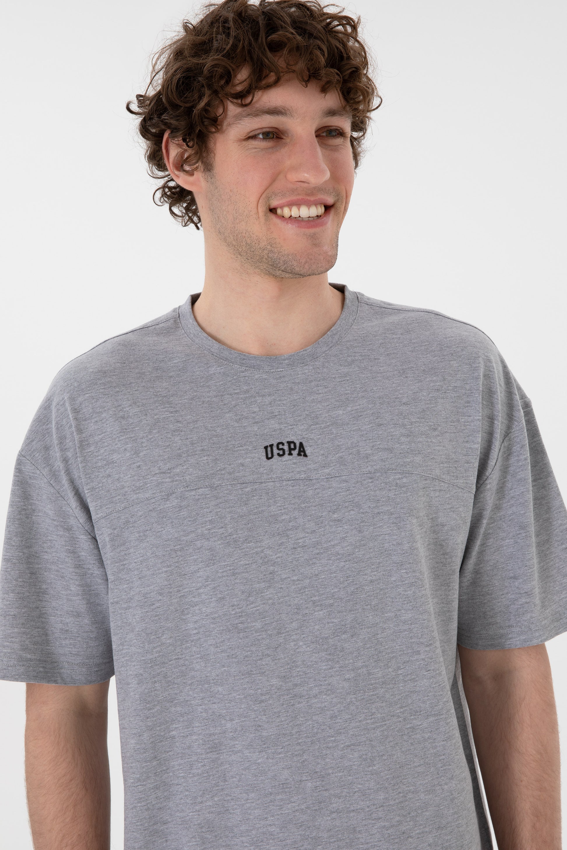 Men's Comfort Fit Crew Neck Grey Melange T-Shirt