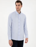 Light Blue Slim Fit Oxford Shirt Long Sleeve