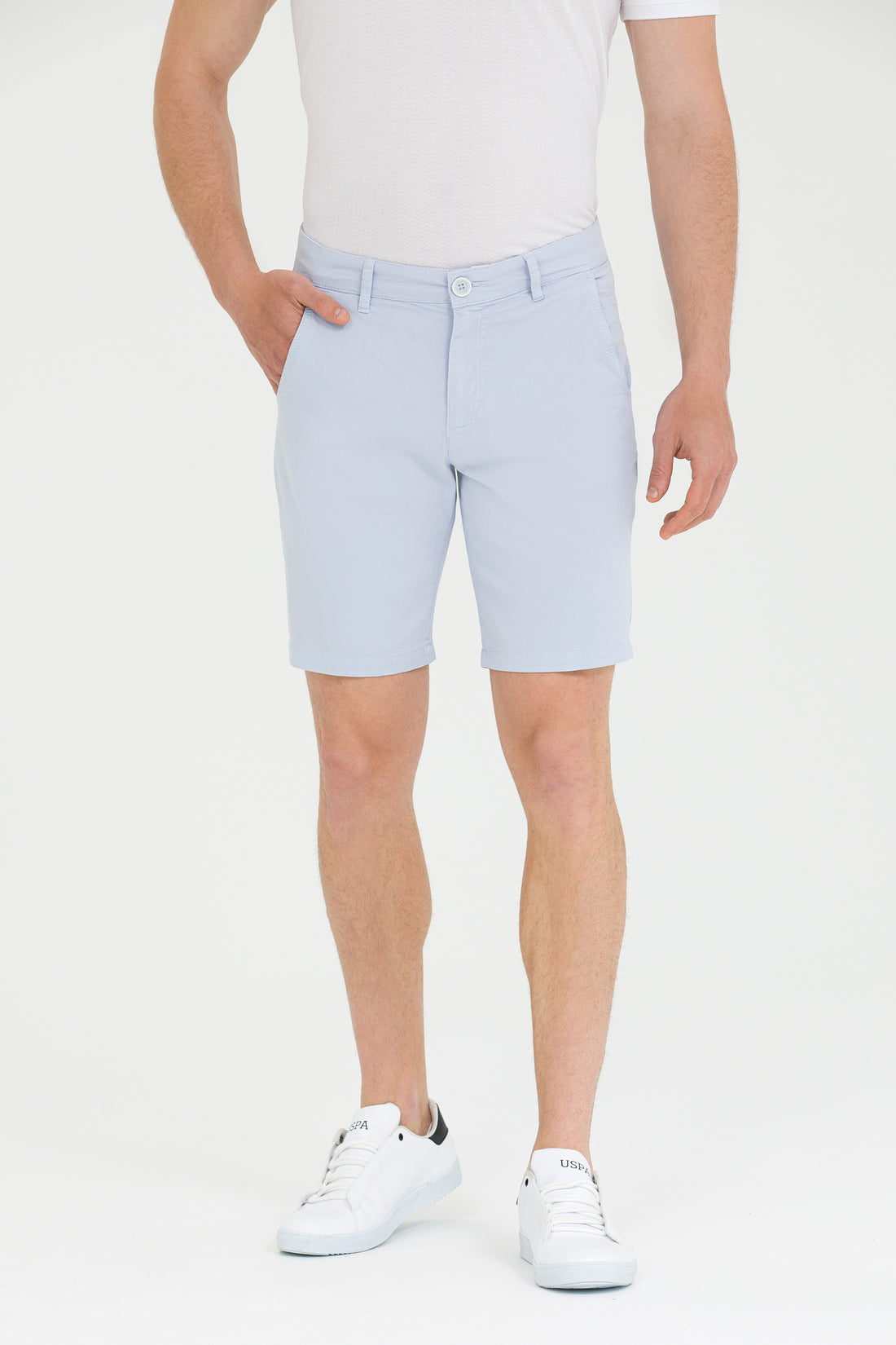 Men's Light Blue Woven Shorts