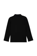 Girls' Black Polo Neck Basic Sweatshirt