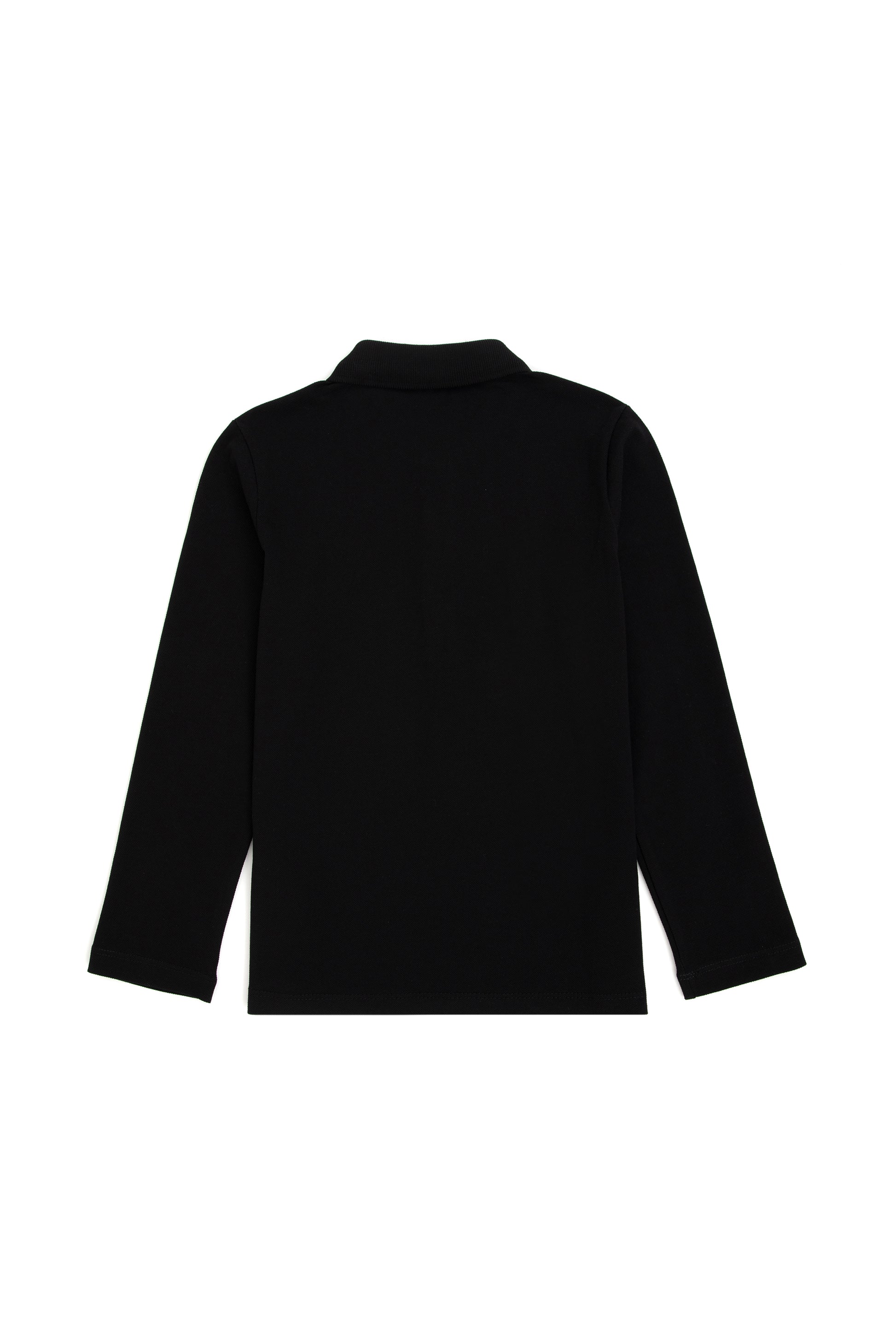 Girls' Black Polo Neck Basic Sweatshirt