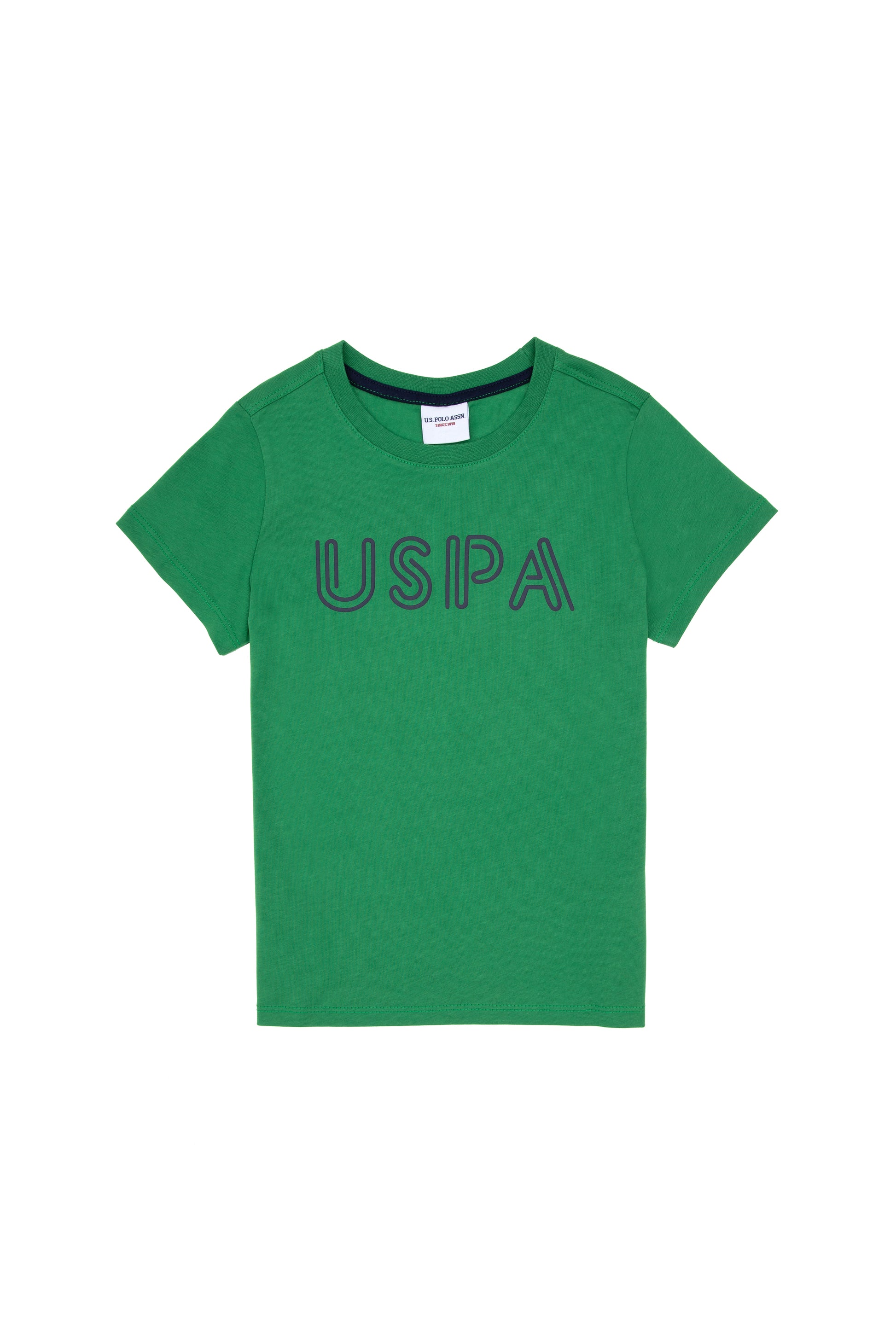 Boy's Green Basic Crew Neck T-Shirt