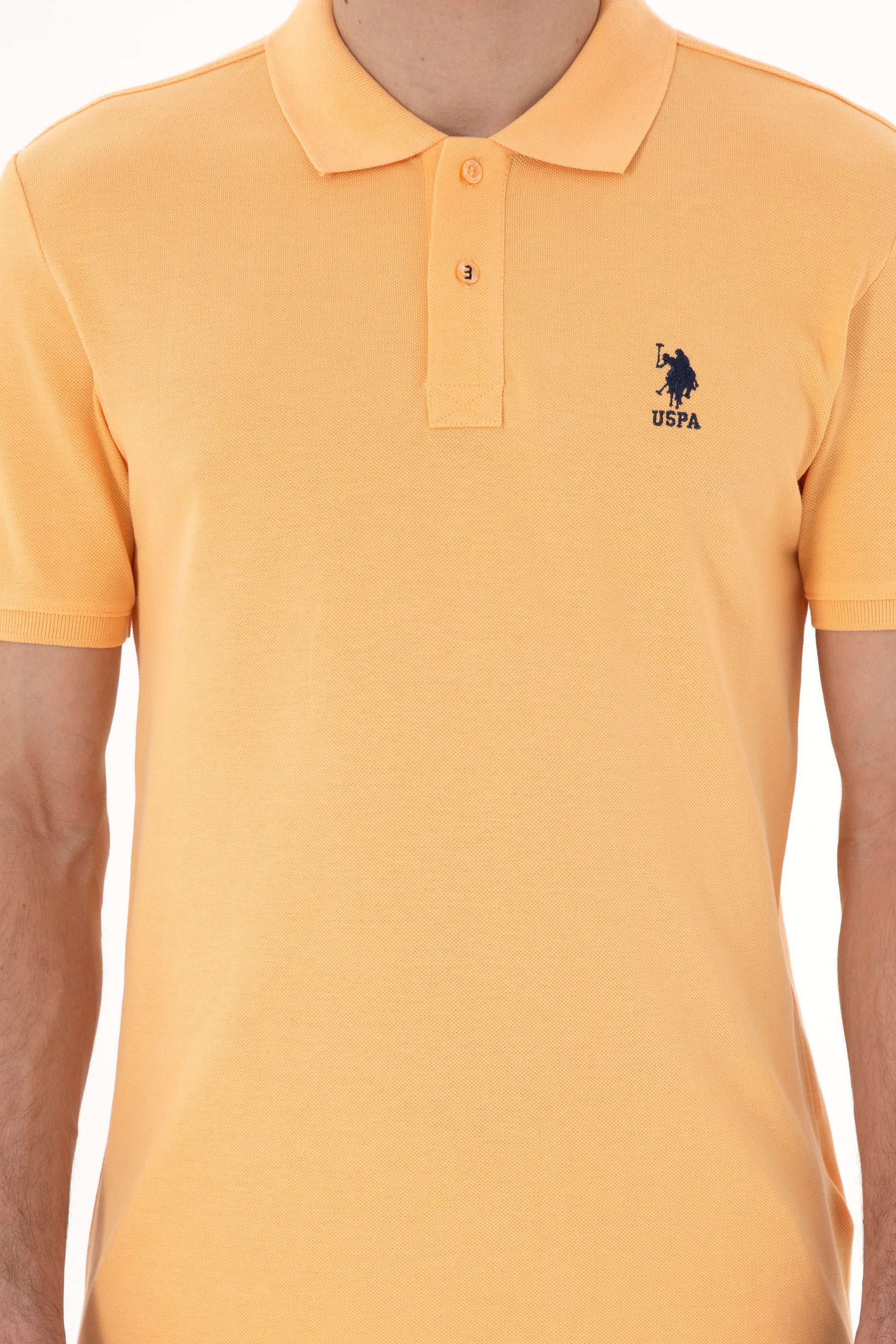 Men's Slim Fit Polo Neck Melon Basic T-Shirt