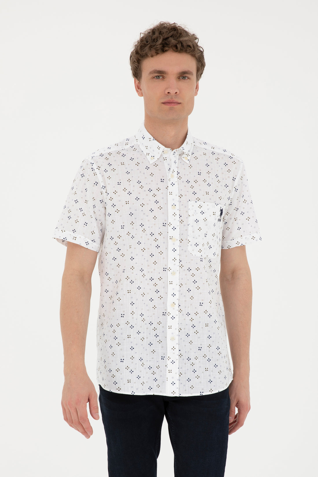 Men's Ecru Short Sleeve Shirt