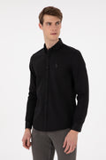 Men's Black Long Sleeve Basic Shirt