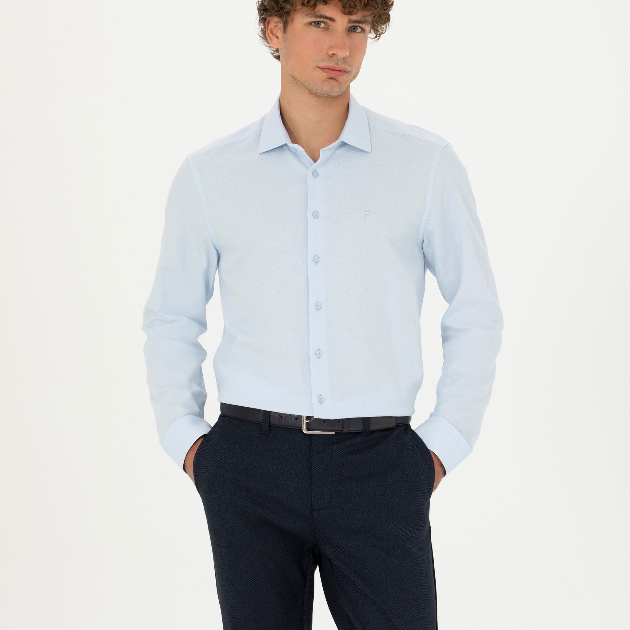Light Blue Slim Fit Long Sleeve Shirt