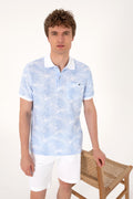 Men's Regular Fit Polo Neck Light Blue T-Shirt