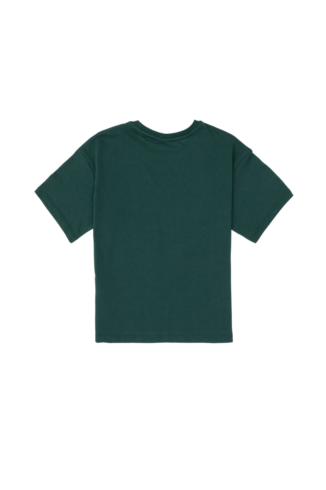 Boys' Dark Green Comfort Basic Crew Neck T-Shirt